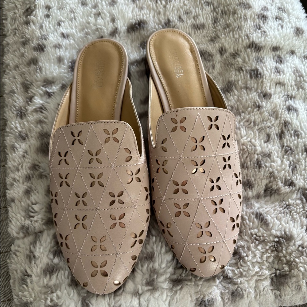 Michael Kors Perforated Nude Mules